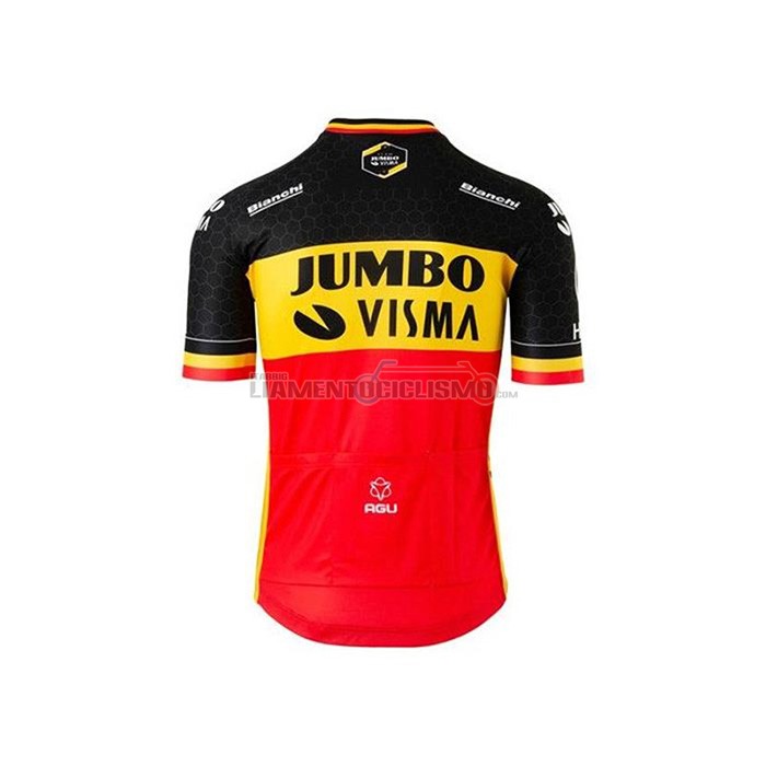 Abbigliamento Ciclismo Jumbo Visma Manica Corta 2020 Nero Giallo Rosso